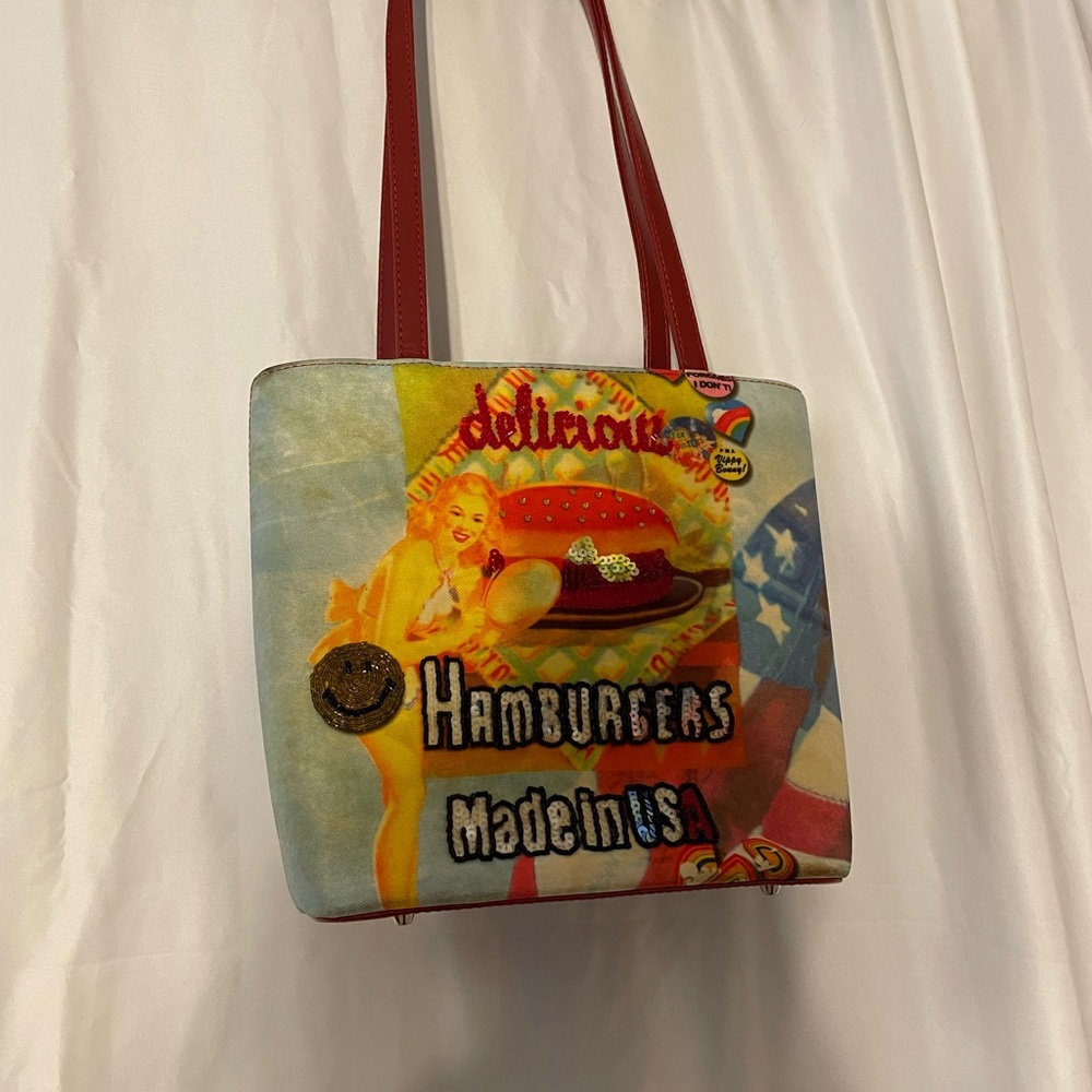 Cool Vippy Bunny bag. Sex Pistols, American flag & one side is blinged out.